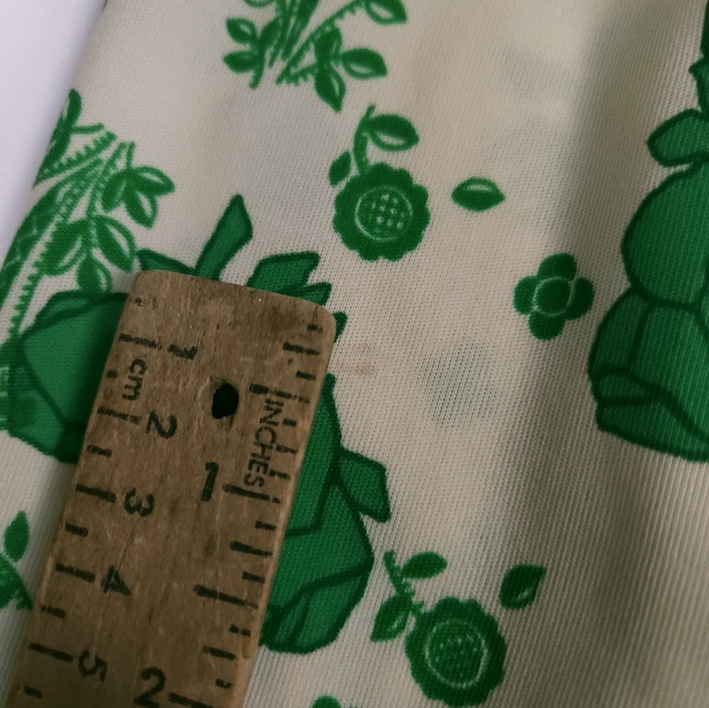Alex Colman California Vintage 70s Point Collar Flowy Top Green Cream Small - Picture 12 of 16